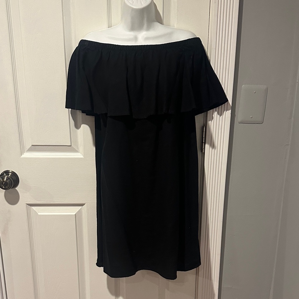 Old Navy Black Off-Shoulder Mini Dress